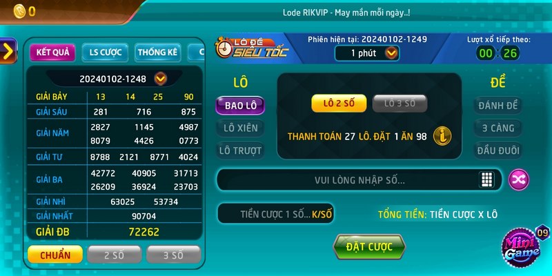 Lô đề siêu tốc Rikvip: Đánh đâu thắng đó dễ dàng 3 Các loại hình Lô đề siêu tốc Rikvip mới nhất